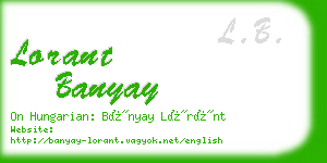 lorant banyay business card